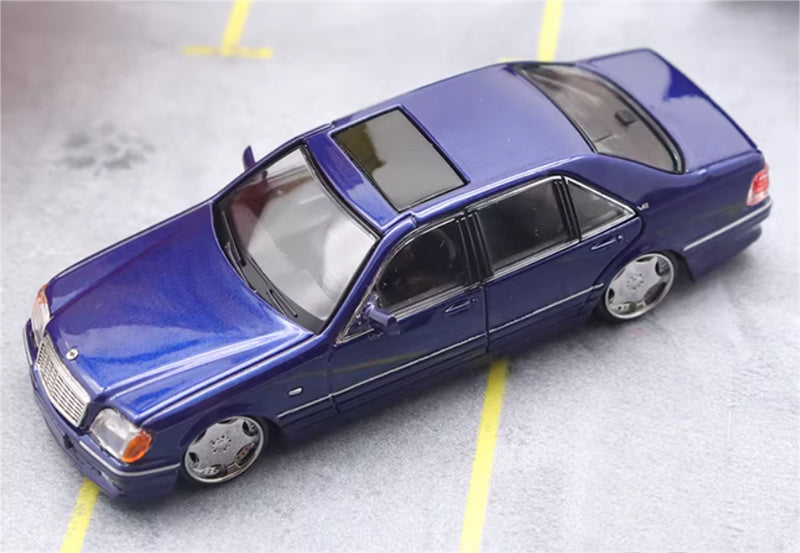 SW Mercedes Benz S600 W140 Blue Limited Edition 499PCS ONLY 1:64 car Pre-built Model view1