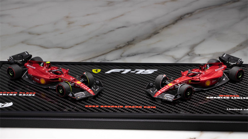 1:43 BBR MODELS 2022 Ferrari F1-75 Bahrain GP CHARLES #16 & 2nd CARLOS #55 LTD view1
