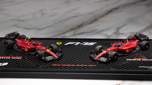 1:43 BBR MODELS 2022 Ferrari F1-75 Bahrain GP CHARLES #16 & 2nd CARLOS #55 LTD view1