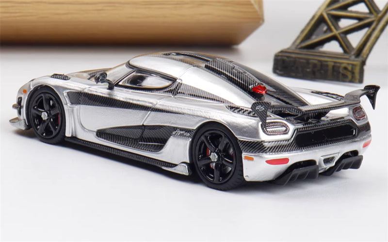 SmallcarsART Koenigsegg Agera RS Supercar silver 1:64 Car Pre-built Model view3