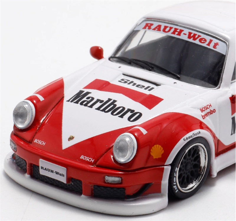 mymodelcollect Porsche RWB 930 Red and White Marlboro Limited Edition 999PCS ONLY RAUH - Welt 1:64 Car Pre-built Model view8