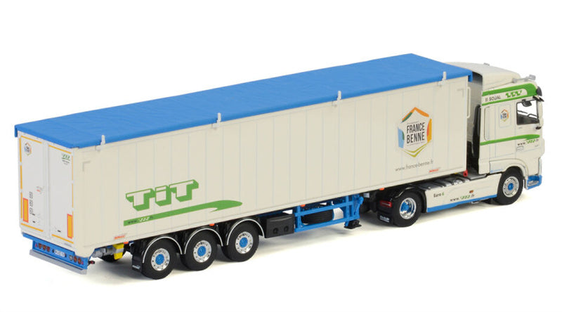 WSI DAF XF SPACE CAB MY2017 4x2 VOLUME TRAILER - 3 AXLE Transports TiT 1:50 Truck Pre-built Model