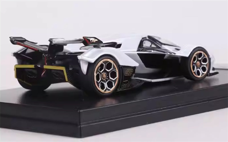 LeManFang Lamborghini V12 Vision VGT Concept Car Pearlescent White 1:64 Car Pre-built Model view2
