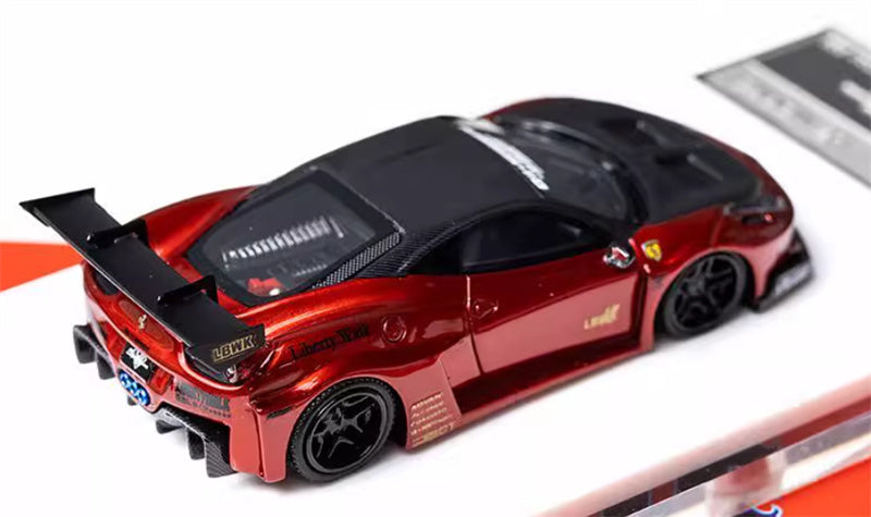 Flame Ferrari 458 GT LBWK wide body modified car Limited Edition 299PCS ONLY Red 1:64 Car Pre-built Model view4