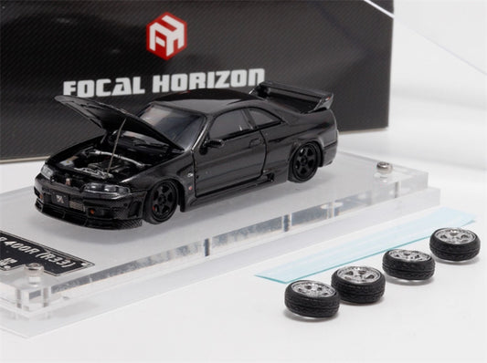 Focal Horizon Nissan GT-R R33 Nismo 400R All Carbon Black Limited Edition 999PCS ONLY 1:64 Car Pre-built Model view1