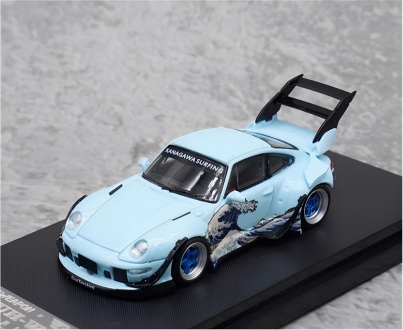 1:64 Porsche 911 RWB 993 Blue Kanagawa Surfing SW DIECAST Limited Edition 499pcs ONLY Model