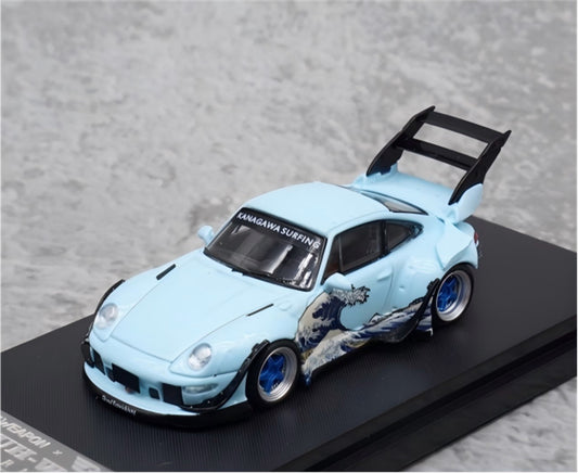 1:64 Porsche 911 RWB 993 Blue Kanagawa Surfing SW DIECAST Limited Edition 499pcs ONLY Model