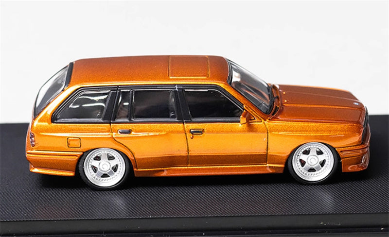 Mortal BMW E30 3 Series Touring Lowered Version Openable Hood Sunset Orange Limited Edition 799PCS ONLY 1:64 Car Pre-built Model view6