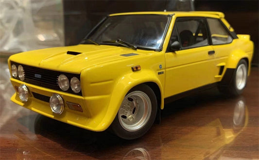 Kyosho Fiat 131 Abarth Wide tire yellow 1:18 Car Pre-built Model view1