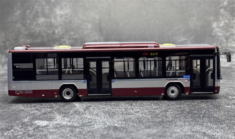 Beijing Public Transport Foton Ouhui BJ6123C7BDC-2 408 Route Bus burgundy 1:64 Bus Pre-built Model view6