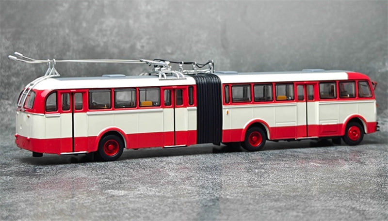 Beijing Public Transport BK560 articulated trolley bus red 1:64 Bus Pre-built Model view5