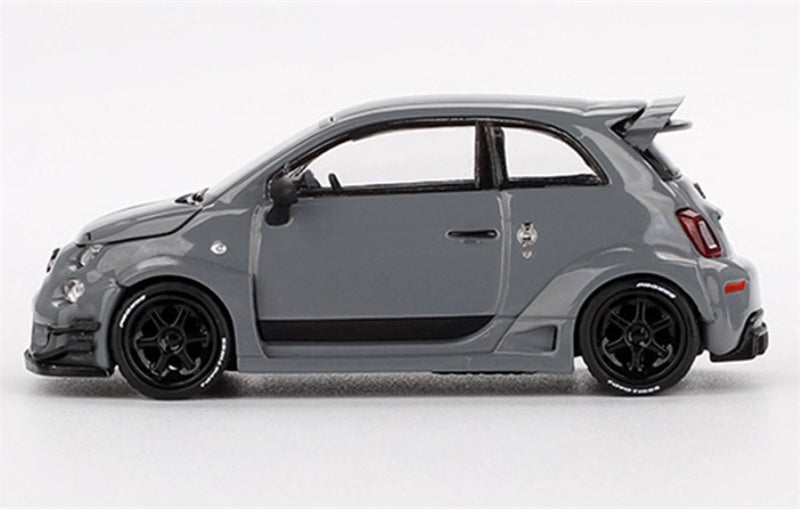 MINIGT Fiat Abarth 595 LB-WORKS x Abas Works Grey 1:64 Car Pre-built Model view3