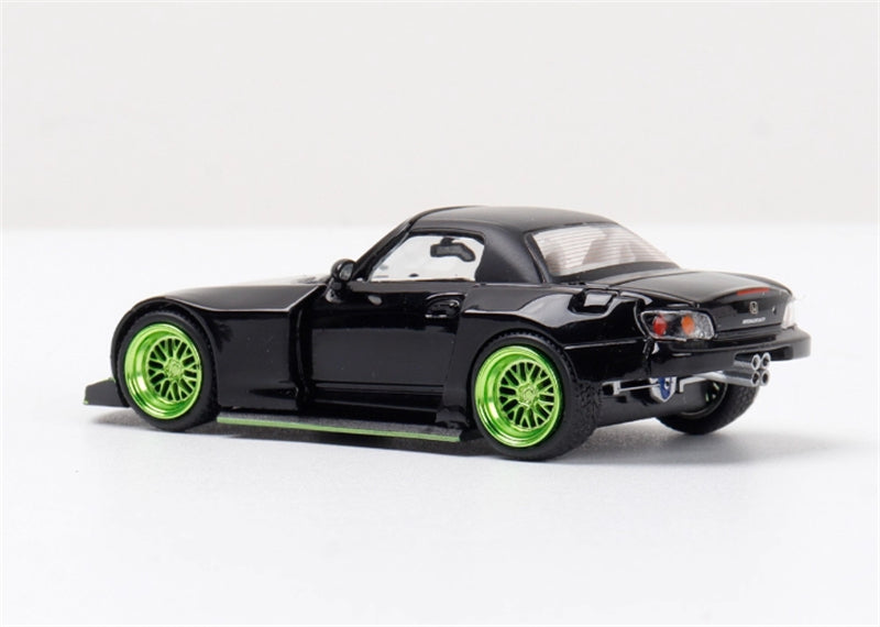 RHINO MODEL Honda S2000 Wide body Convertible Roadster Black Limited Edition 699PCS ONLY 1:64 car Pre-built Model view5