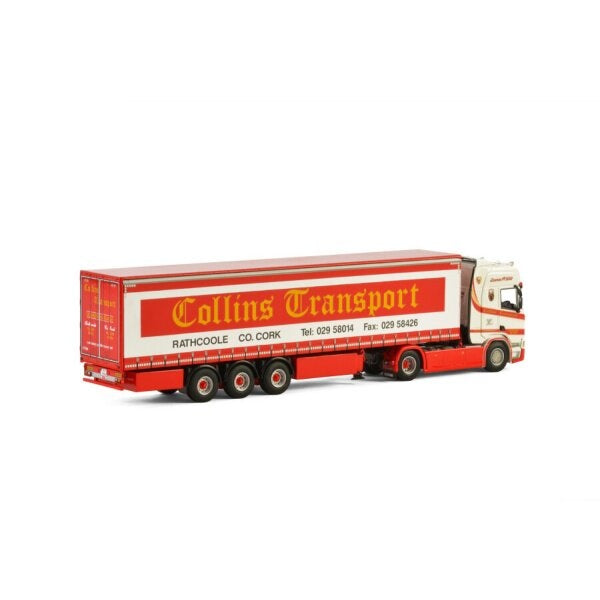 1:50 SCANIA COLLINS TRANSPORT R HIGHLINE CR20H CURTAINSIDE TRAILER 3 AXLE WSI   DIECAST Model