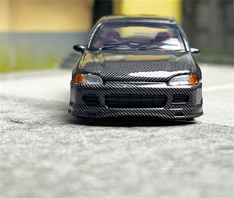 SW Honda Civic EG6 All carbon black Limited Edition 500PCS ONLY 1:64 Car Pre-built Model view7
