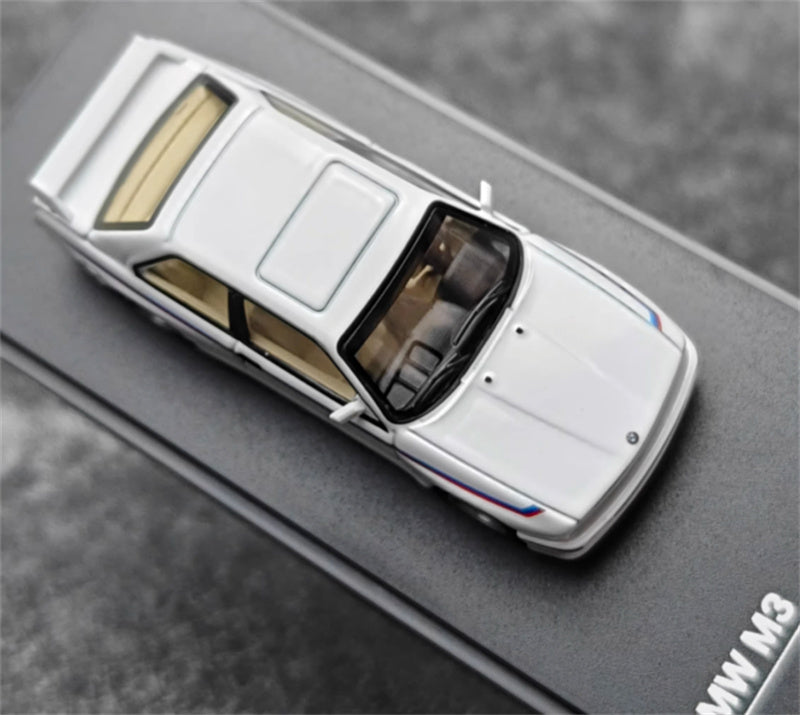 Almost Real BMW M3 E30 White 1:64 Car Pre-built Airliner Model Display view3