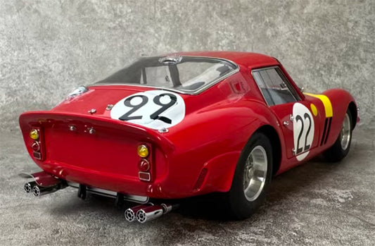 CMC Ferrari 250 GTO 24H France 1962 (LHD) Beurlys / Elde / Mason #22 Limited Edition Red Champion Car 1:18 Car Pre-a Model