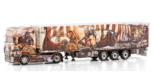 WSI SCANIA S HIGHLINE CS20H 4X2 REEFER TRAILER - 3 AXLE Heide Logistik 1:50 Model