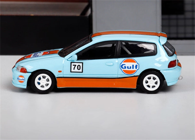 SW Honda Civic EG6 Gulf Painting Limited Edition 500PCS ONLY 1:64 Car Pre-built Model view3