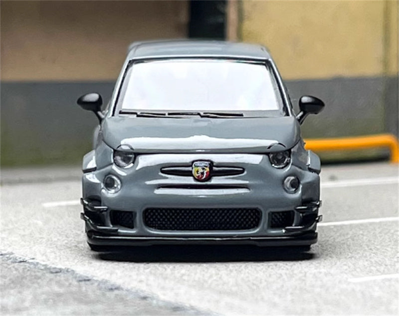 MINIGT Fiat Abarth 595 LB-WORKS x Abas Works Grey 1:64 Car Pre-built Model view6