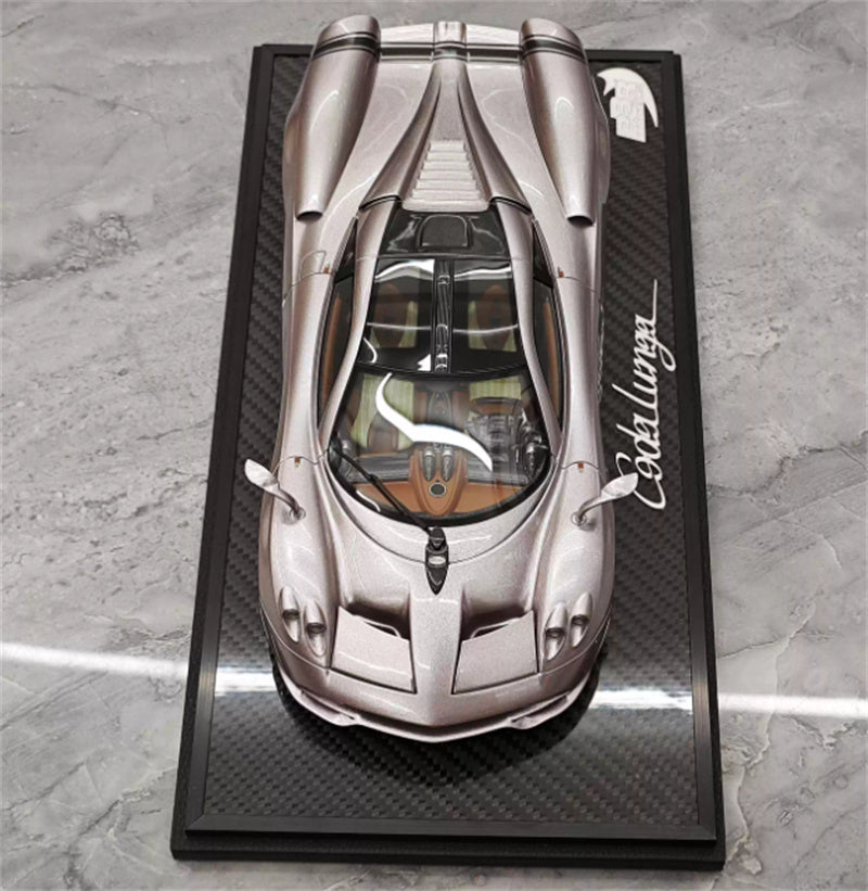 BBR MODELS PAGANI HUAYRA CODALUNGA IRIDESCENT BRONZO AYMARA Carbon fiber base Limited Edition 214PCS ONLY Leather base 1:18 Car Pre-built Model view4