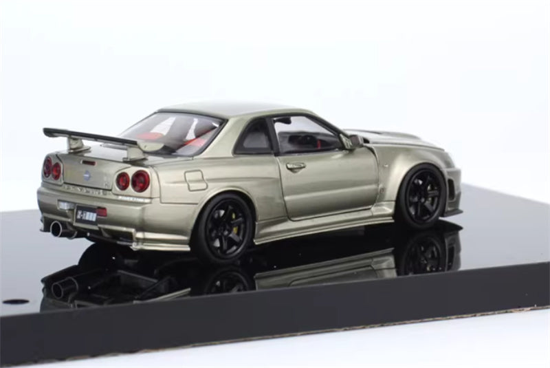 1:43 Nissan GTR Nismo R34 Z-TUNE  Emerald Green  PGM x onemodel Deluxe Edition Black base Limited Edition 688PCS ONLY DIECAST Car Model