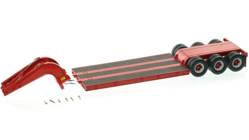 1:50 Talbert  1960s 60-Ton Cableneck Lowbed w/ Single-Axle Dolly Heavy Haul Replicas  Red Diecast Model