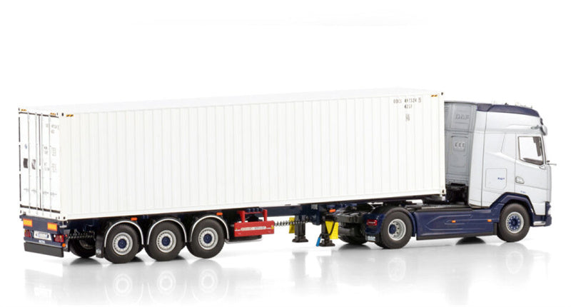 WSI DAF XG+ 4X2 FLEX CONTAINER TRAILER - 3 AXLE + 40FT CONTAINER Bernard et Bernard 1:50 Truck Pre-built Model