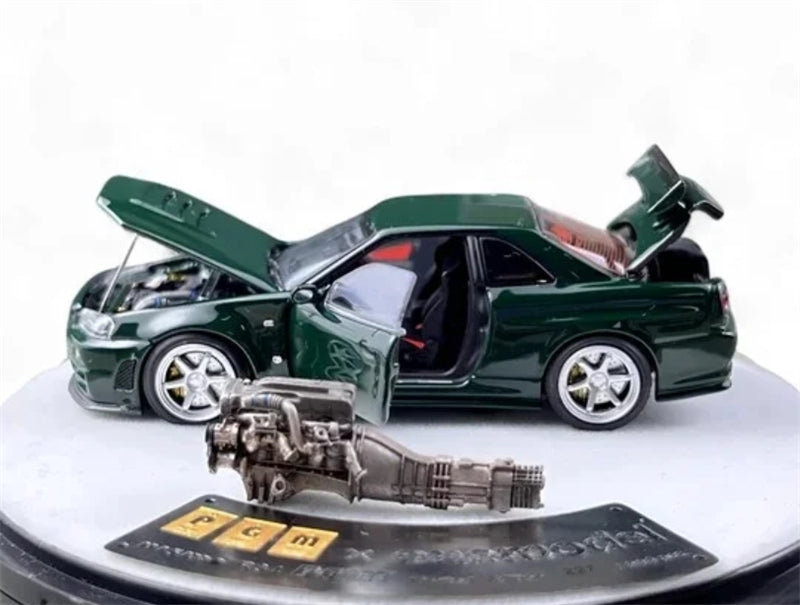 1:64 Nissan Nismo GTR R34 Z-TUNE Luxury Box Limited Edition 999pcs ONLY  British Green PGM x onemodel DIECAST Model