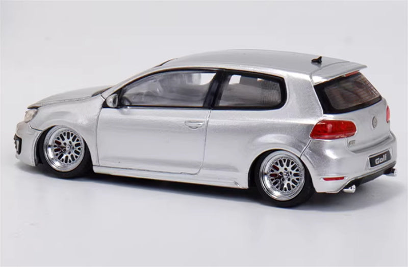 Max well Volkswagen Golf GTI 6th generation Silver BBS wheel low stance Limited Edition 799PCS ONLY 1:64 Car Pre-built Airliner Model Display view2
