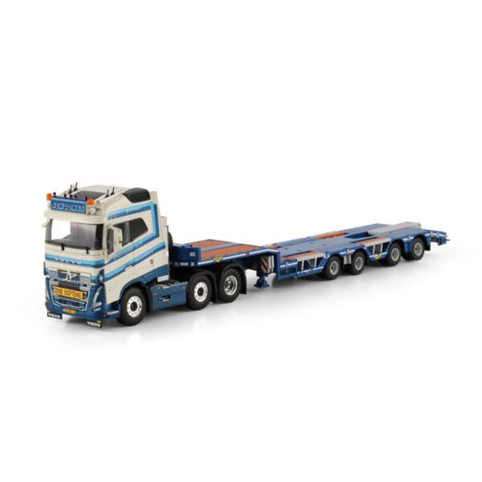 1:50 VOLVO SCHOONES FH5 6X2 SEMI LOW LOADER 4 AXLE WSI Diecast Model