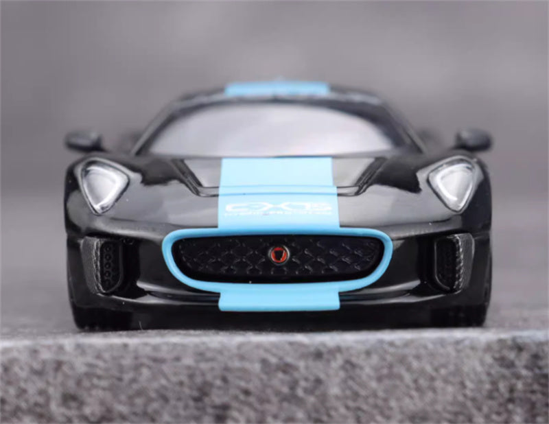 MINIGT Jaguar C-X75 Black blue stripe color box packaging 1:64 Car Pre-built Model view6