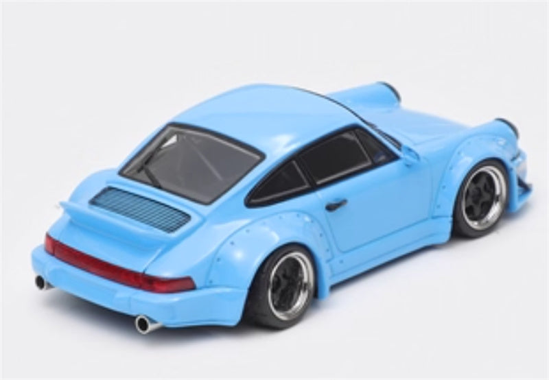 FAST & SPEED Porsche RWB 964 Duck Wing sky blue Limited Edition 499PCS ONLY RAUH - Welt 1:64 Car Pre-built Model view2
