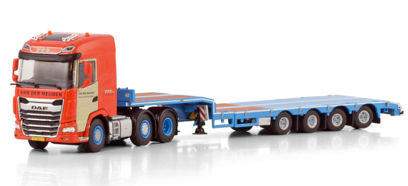 WSI  DAF XG 6X2 TWIN STEER SEMI LOW LOADER - 4 AXLE van der Meijden 1:50 Truck Pre-built Model