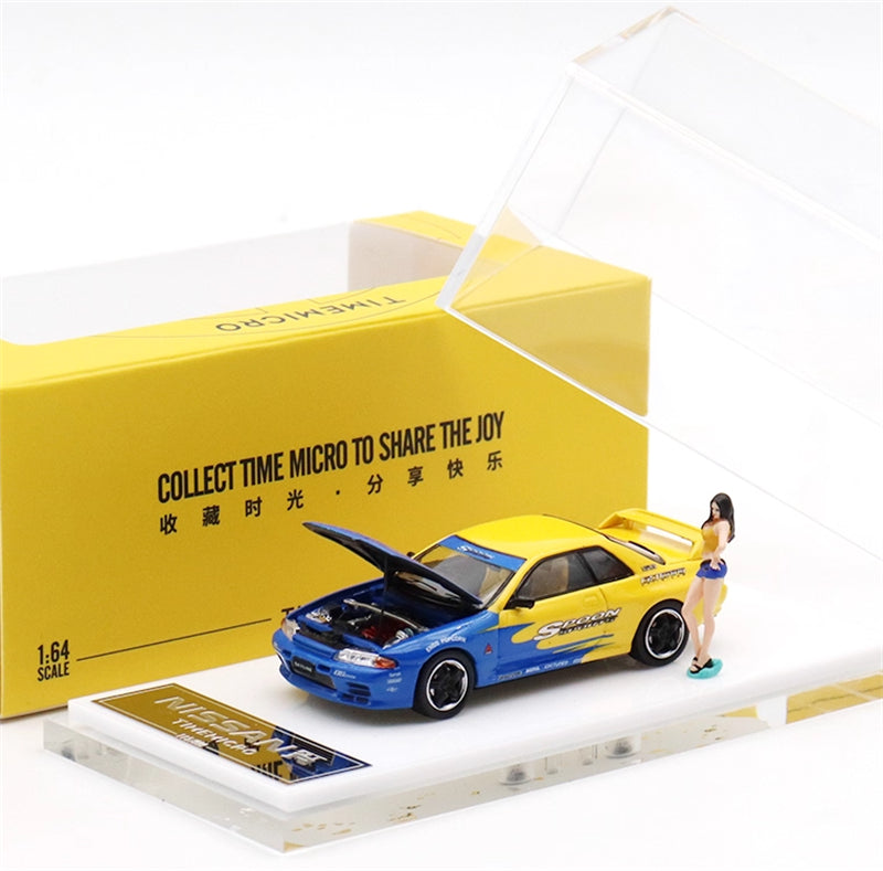 TIMEMICRO Nissan GTR R32 Z-Tune SPoon Painting w/ Figure Limited Edition 999PCS ONLY 1:64 Car Pre-built Model view6