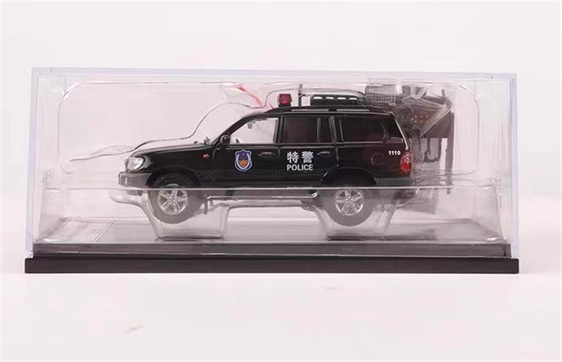 GCD Toyota Land Cruiser LC100 Police Car with 4 accessories LHD 1:64 Truck Pre-built Model view8