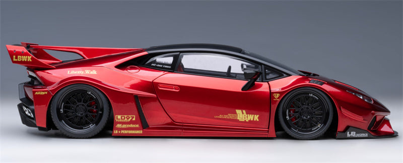 AUTOART Lamborghini HURACAN GT supercar red LBWK AirREX Liberty Walk AK-produce LB PERFORMANCE 1:18 Car Pre-built Model view6