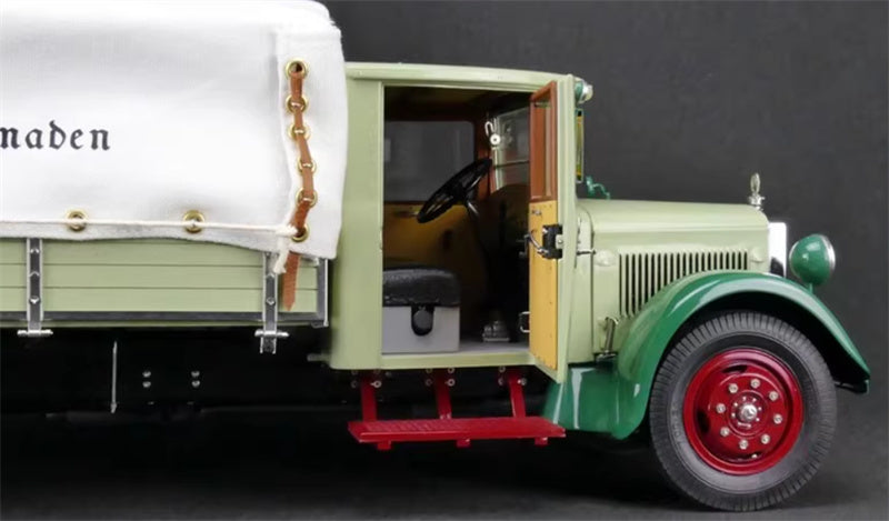 CMC Mercedes Benz LKW LO2750 Truck Transport w/ Tarpaulin Green 1:18 Truck Pre-built Model view8