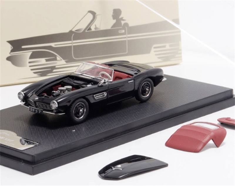 GFCC BMW 507 Roadster Retro Car 1957 Black Convertible Softtop 1:64 car Pre-built Model view8