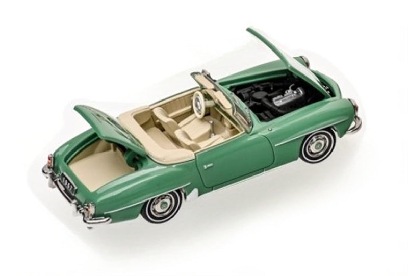 GFCC Mercedes Benz 190SL Convertible Luxury Classic Car Light green 1957 Soft top 1:64 car Pre-built Model view4