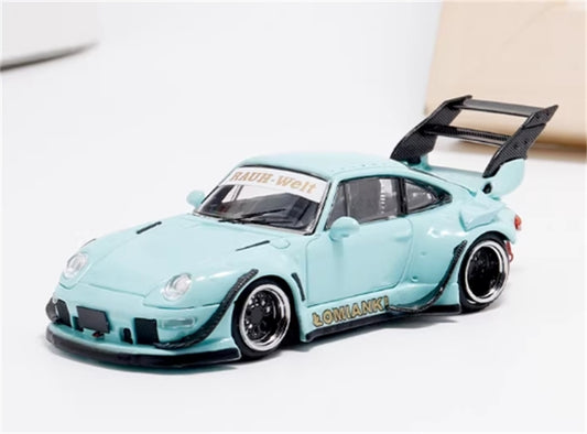 1:64 Porsche 911 RWB 993 Tiffany Blue High Wing Luminous SW DIECAST Limited Edition 499pcs ONLY Model