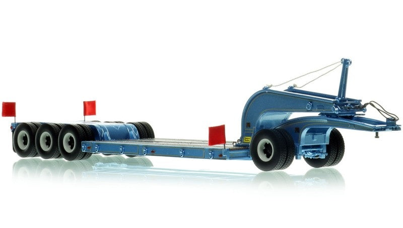 1:50 Talbert  1960s 60-Ton Cableneck Lowbed w/ Single-Axle Dolly Heavy Haul Replicas  Sky Blue Diecast Model
