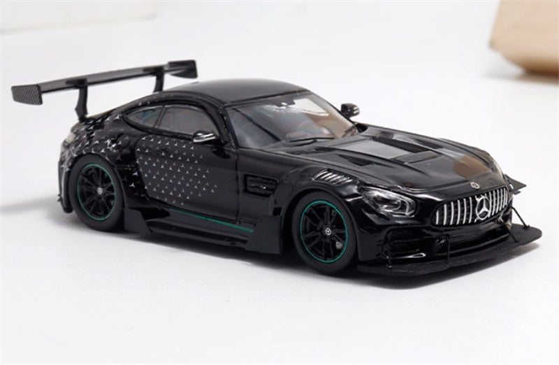 BSC Mercedes AMG GT-S Carbonerre modified big rear wing sports car Starry Black Limited Edition 1:64 Car Pre-built Model view5