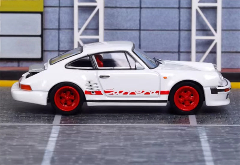 Master Porsche 911 930 Turbo Black Bird White Red Wheel 1:64 Car Pre-built Airliner Model Display view3