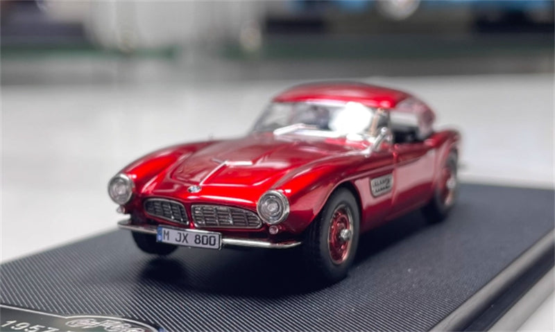 GFCC BMW 507 Roadster Retro Car 1957 Metallic Red Convertible hardtop 1:64 car Pre-built Model view7