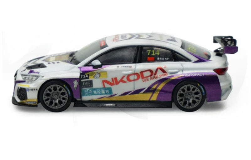 1:64 Audi Pan Yiming Nkoda Racing Team 2024 RS3 LMS TCR CTCC KiloWorks Diecast Model view8