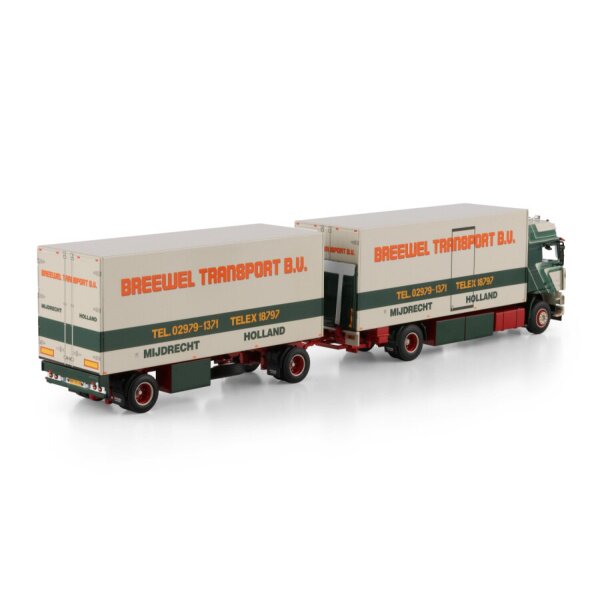 1:50 VOLVO BREEWEL F12 4X2 DRAWBAR TURNTABLE TRAILER 2 AXLE WSI Diecast Model