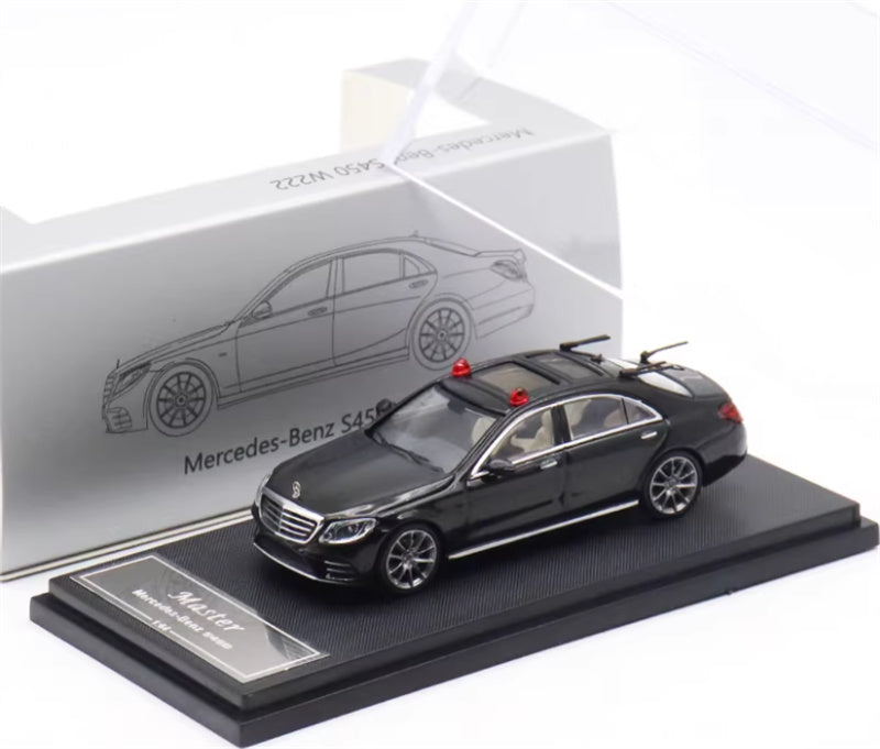 Master Mercedes Benz S-Class S450 W222 Double light version police car 1:64 Car Pre-built Airliner Model Display view5
