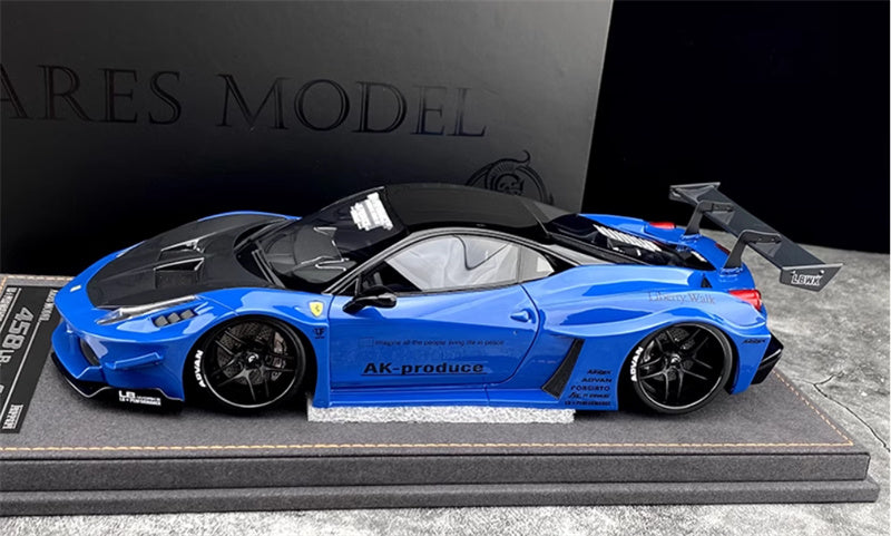 ARES MODEL Ferrari 458GT sports car Limited Edition Blue 1:18 Resin Car