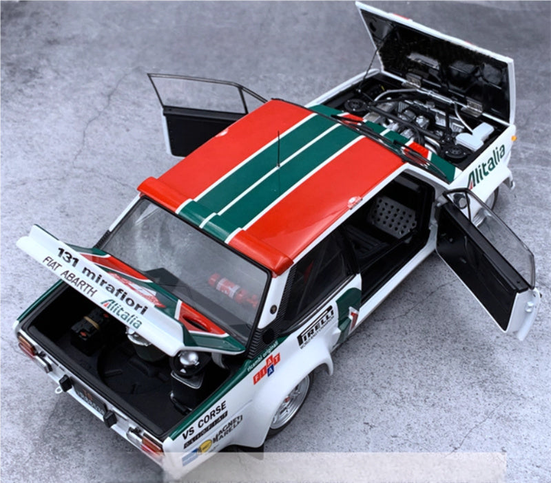 Kyosho Fiat 131 1978 Rally Alitalia Pirelli MHAGNET MARELL HOTEL ESTORIL SOL mirafiori 1:18 Car Pre-built Model view8